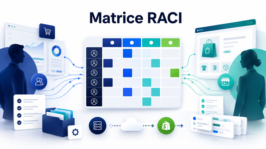 Matrice RACI , exemple avec une agence Shopify