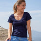 T-shirt col V Femme Marine - L'iconique